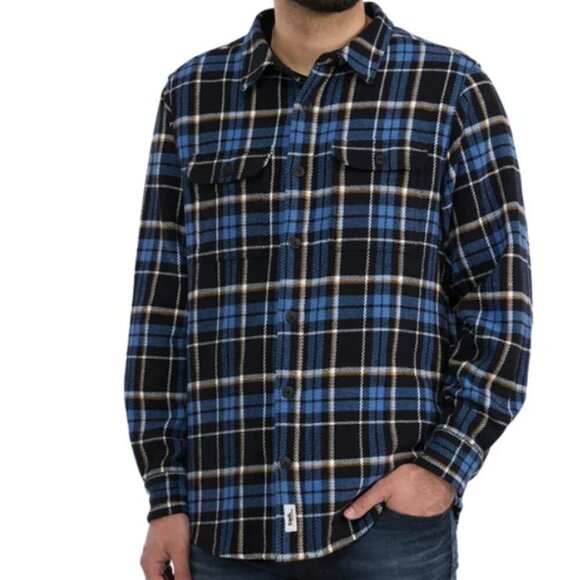 NWOT frank. by Frank And Oak Men's Flannel Shacket | Navy - Picture 1 of 10